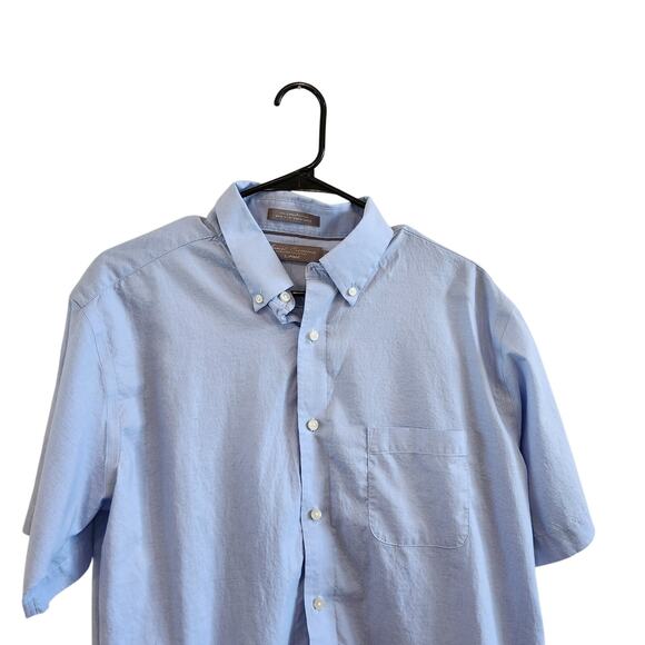 Daniel Cremieux Short Sleeve Cotton Button Down Shirt Collared Blue Size Large - Picture 2 of 7